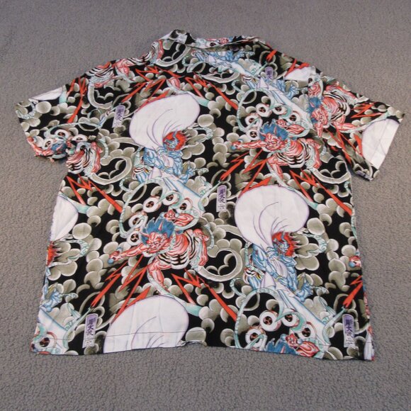 Ed Hardy Men's XL Short Sleeve Graphic Tee Oni Demon Print Multicolor Viscose - Picture 8 of 11